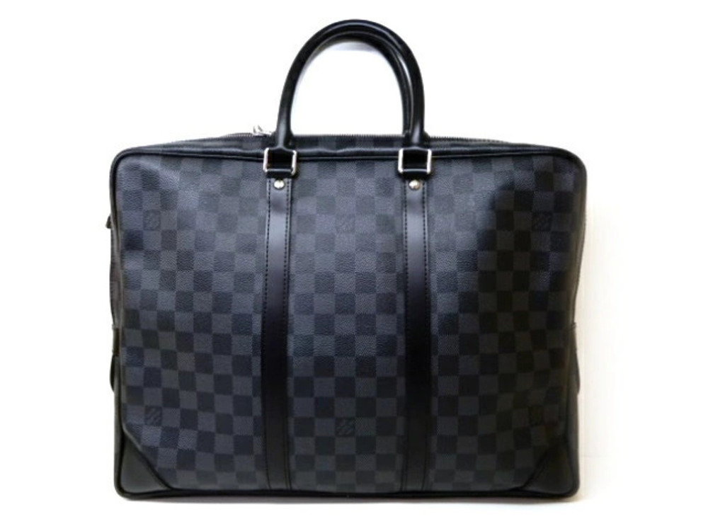LOUIS VUITTON Port Voyage Business Bag Damier Graphite Black
